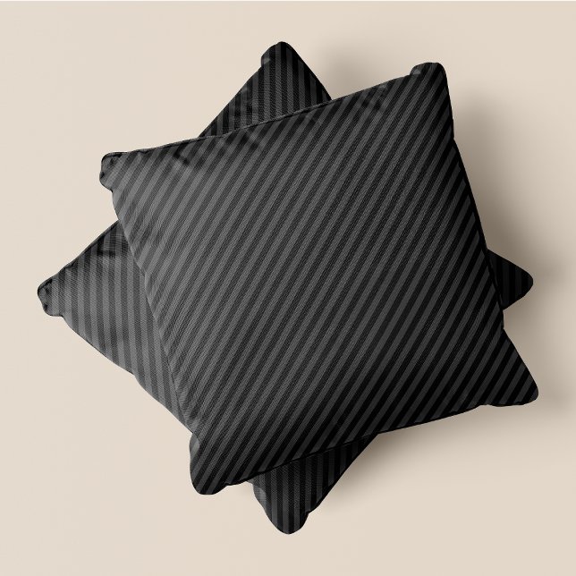 Grau auf grau gestreift, schlicht und schick Akzen Kissen (Grey On Grey Striped Simple & Chic Accent Throw Pillow)