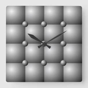 Grau aufgefüllte Kissen-Effekt-Wanduhr Quadratische Wanduhr