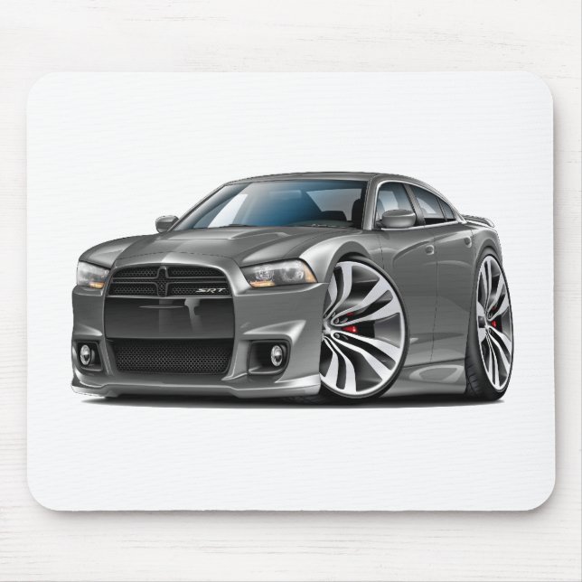 Grau-Auto des Dodge-Ladegerät-SRT8 Mousepad (Vorne)