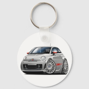 Grau-Auto Fiats 500 Abarth Schlüsselanhänger