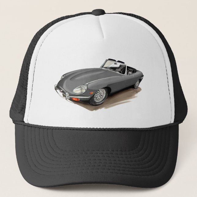 Grau-Auto Jaguars XKE Truckerkappe (Vorderseite)