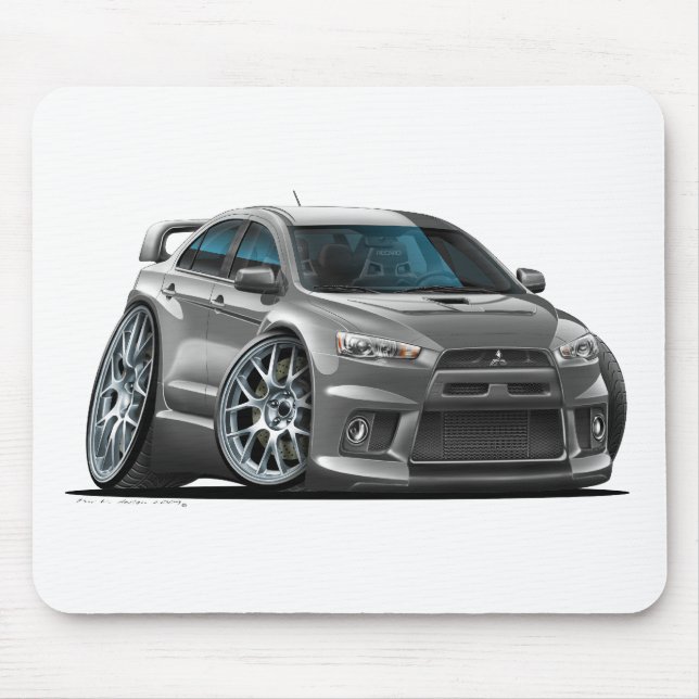 Grau-Auto Mitsubishis Evo Mousepad (Vorne)