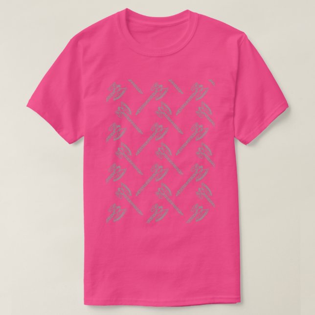 Grau-Ax-Muster T-Shirt (Design vorne)