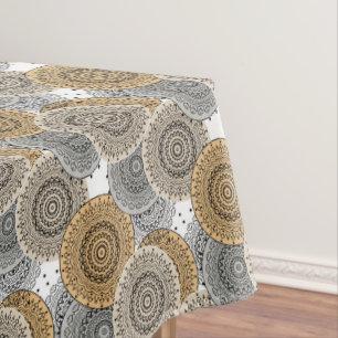 Grau-beige Muster arabischer Mandala orientalische Tischdecke