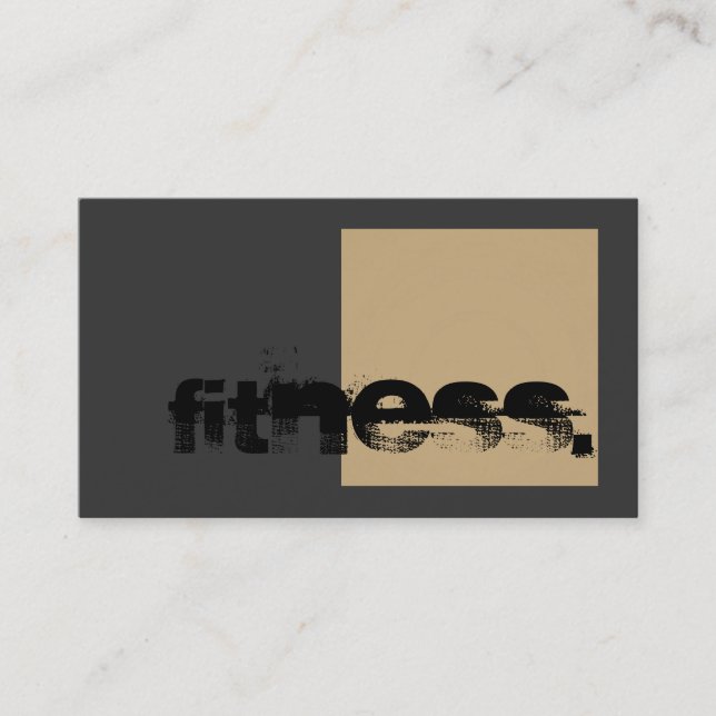 Grau-Beige Personal Trainer Fitness Business Card Visitenkarte (Vorderseite)