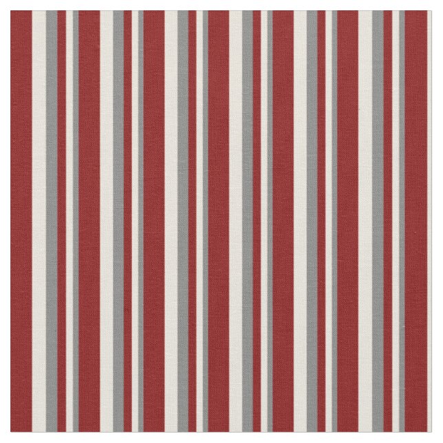 Grau, Beige und Maroon Streifen/Linienmuster Stoff (Nahaufnahme)