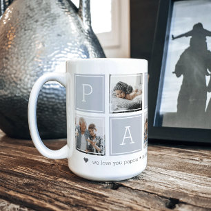 Grau Benutzerdefinierte Papou 5-Foto-Farbblockko Kaffeetasse