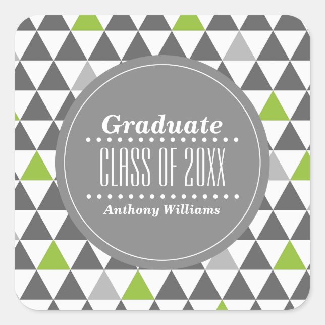 Grau | Benutzerdefinierter Abschluss für ein Muste Quadratischer Aufkleber (Vorderseite)