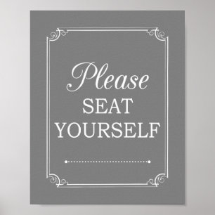 Grau Bitte setzen Sie sich für ein schönes Bad Poster