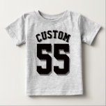 Grau & Black Baby | Sports Jersey Baby T-shirt<br><div class="desc">Grau & Black Baby | Sports Jersey Design ・ Baby Romper</div>