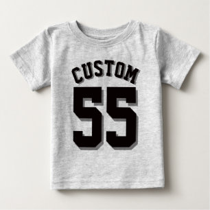 Grau & Black Baby   Sports Jersey T-shirt