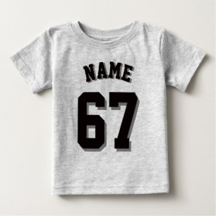 Grau & Black Baby   Sports Jersey T-shirt