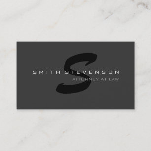 Grau Black Monogram Attorney at Law Business Card Visitenkarte