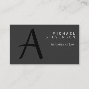 Grau Black Monogram Attorney at Law Business Card Visitenkarte