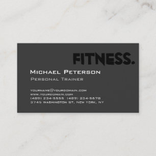 Grau Black Personal Trainer Fitness Business Card Visitenkarte