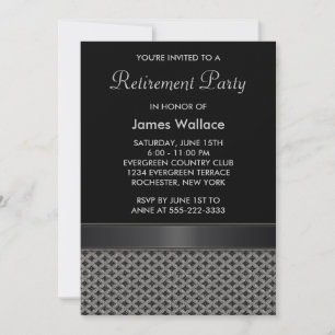 Grau Black Retirement Party Einladung