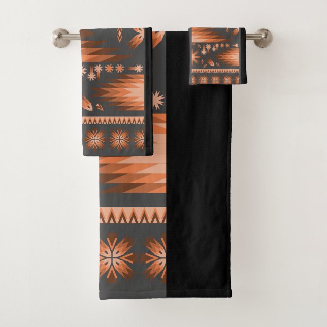 Grau Black Southwestern Bath Handtuch Set (Insitu)