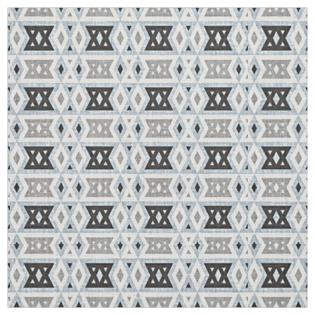 Grau-Blau-schwarz-eklektisches Ethnic-Look Stoff (Muster)