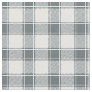 Grau Blau & Weiß Büffel Karo Stoff