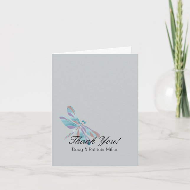 Grau Blaue Libelle Danke (Vorderseite)