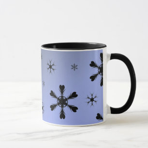 Grau-blaue Schneeflocken-Tasse Tasse