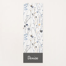 Grau Blaue Wildblumen-Wasserfarbe Benutzerdefinier