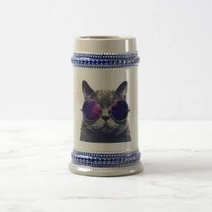 Grau/Blauer 22 oz Stein Bierglas