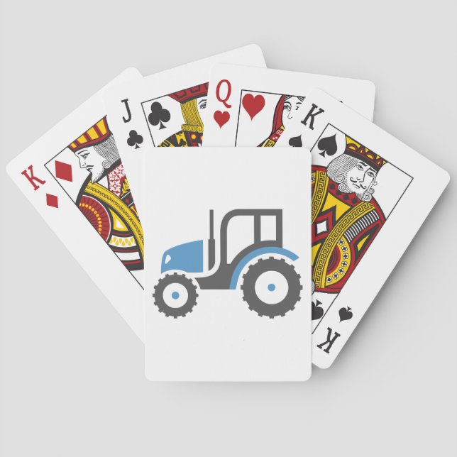 Grau Blauer Traktor Spielkarten (Rückseite)