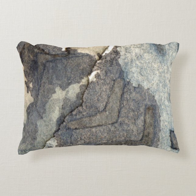 grau-blaues Hintergrund-Aquarell 2 Dekokissen (Vorderseite)