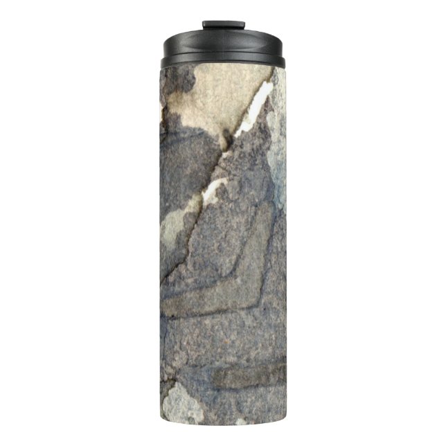 grau-blaues Hintergrund-Aquarell 2 Thermosbecher (Vorderseite)