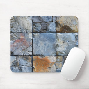Grau Blaues Steinfliesenmuster Mousepad
