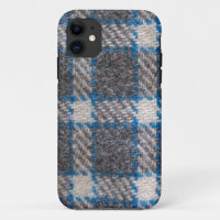 Grau-blaues Tartan-Material