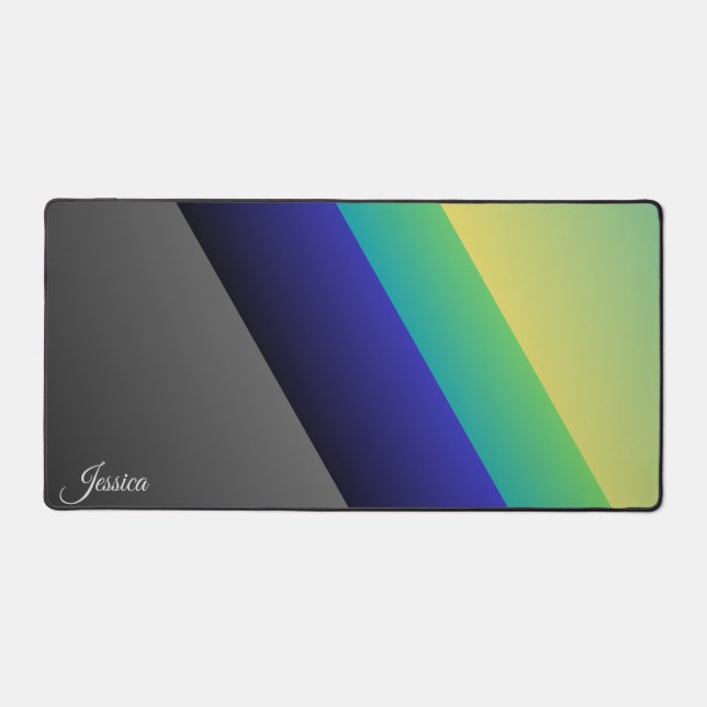 Grau blaugrüne Abstrakte Schreibtischmatte, Bürosc Schreibtischunterlage (Vorderseite)