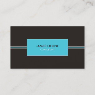 Grau Blue Minimalistisch Consultant Business Card Visitenkarte