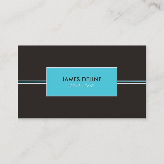 Grau Blue Minimalistisch Consultant Business Card Visitenkarte (Vorderseite)