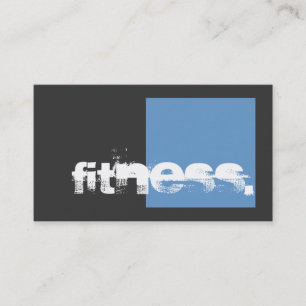 Grau Blue Personal Trainer Fitness Business Card Visitenkarte