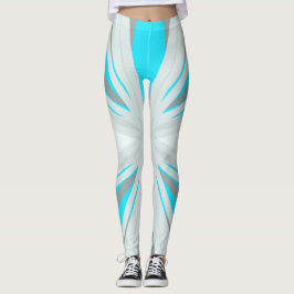 Grau Blue White Winter Christmas Star Gym Yoga Leggings