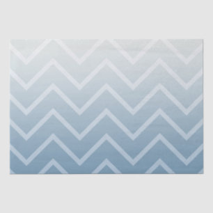 Grau Blue White Zickzack Ombre Seidenpapier