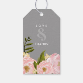 Grau | Blush Pink Peonies Vielen Dank für Ihre Hoc Geschenkanhänger