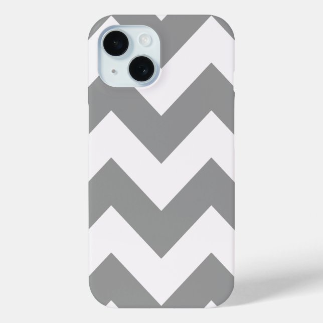 Grau Bold Zickzack Case-Mate iPhone Hülle (Rückseite)