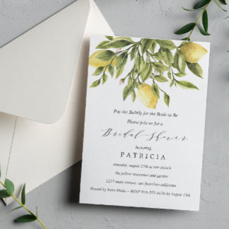 Grau | Brautparty zur Hochzeit von Zitronen und Fo Einladung