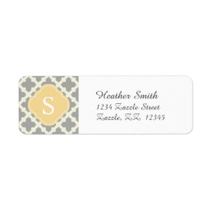 Grau & Buff Modernes marokkanisches Quatrefolie Mo