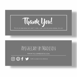 Grau | Business Danke Mini Card Visitenkarte