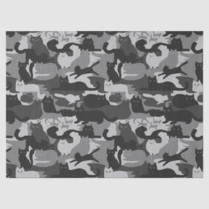 Grau Camouflage Cats Muster Grau Kitty Cats Camouf Seidenpapier