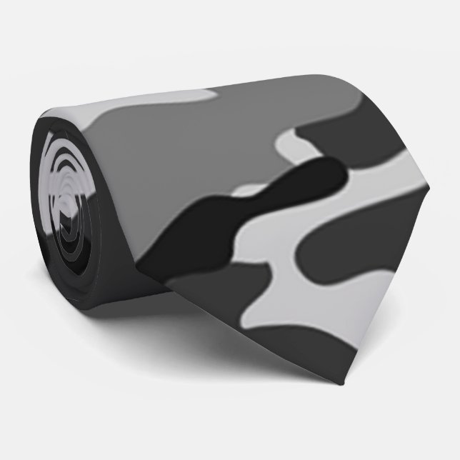 Grau Camouflage Pattern Krawatte (Gerollt)