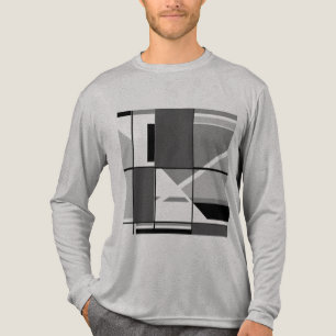 Grau Charcoal Schwarz MCM Look Geometrisch Abstrac Tri-Blend Shirt