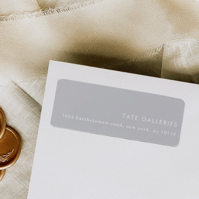Grau Chic Modernes Minimalistisches Rücksendesiege (Soft gray chic modern minimalist return address labels.)