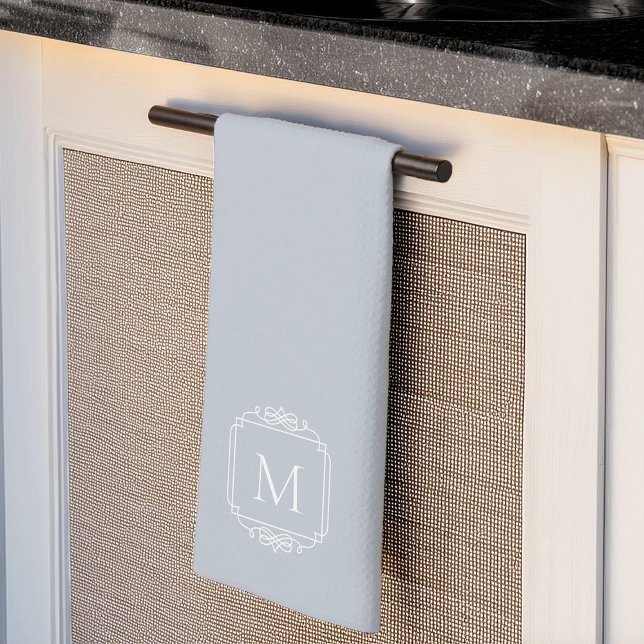Grau | Classic Frame Monogram Geschirrtuch (Von Creator hochgeladen)
