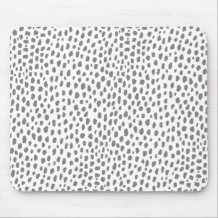 Grau-Dalmatiner-Spots (grau/weiß) Mousepad