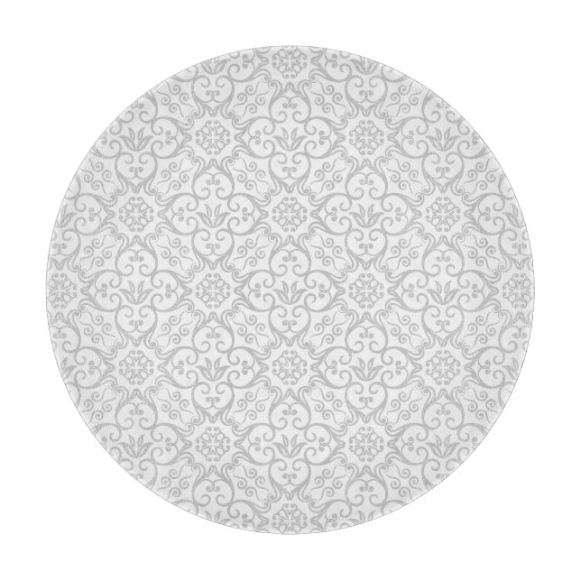 Grau Damask Cutting Board Schneidebrett (Vorderseite)